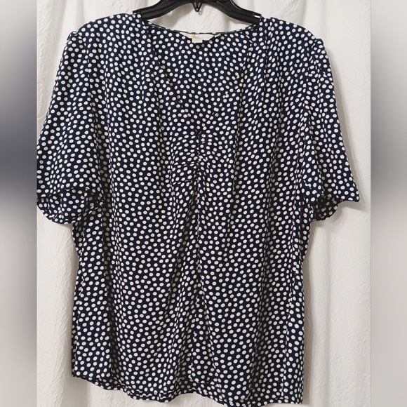 Boden Tops - Boden Women's Navy Polka Dot Short Sleeve Blouse Size 14